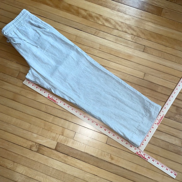 L.L. Bean Premium Linen Breezy Pull On Pant Tan Khaki Washable Size 10 - Picture 8 of 9